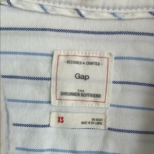 GAP White Shirt with Blue Stripes - The Shrunken Boyfriend